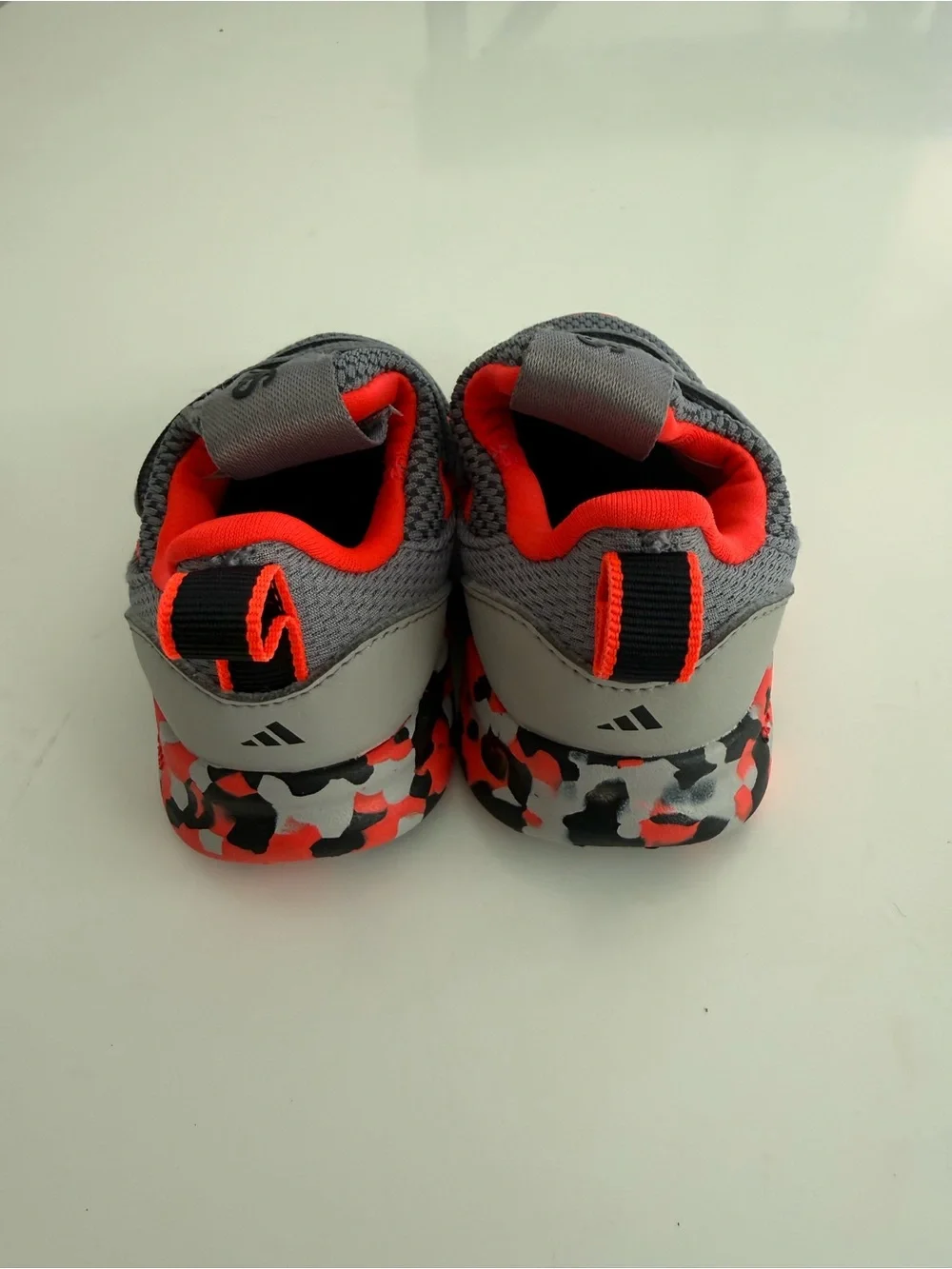 adidas Kids Gray & Red Knit Slip-On Sneakers